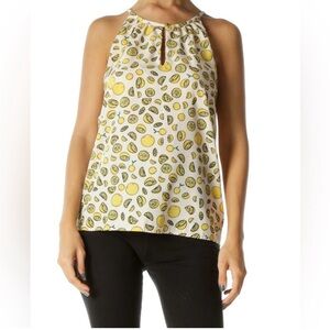 Banana Republic Lemon Print Silky Tank Top Fair condition